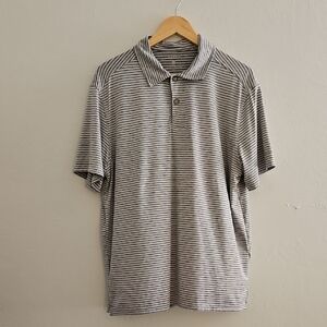 Lightweight Striped Gray Polo Shirt